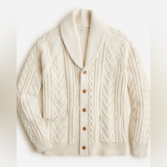 NWT JCrew Cotton cable-knit shawl-collar cardigan sweater - Picture 4 of 4